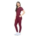 thumbnail image 5 of Natural Uniforms Ultra Stretch Womens Jogger Scrub Set (Burgundy, Medium), 5 of 7