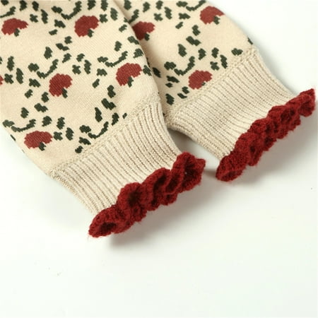 

kpoplk Baby Sweaters Toddler Child Kids Baby Girls Floral Print Sweater Pullover Blouse Tops Boys Christmas Sweater(Red)