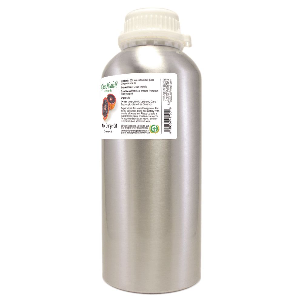 Blood Orange Essential Oil - 32 fl oz - Aluminum Bottle w/ Locking Cap - GreenHealth