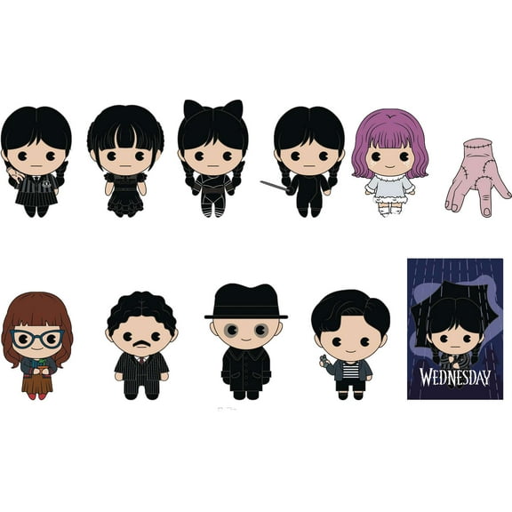 3D Figural Bag Clip Wednesday Series 2 Mystery Box (24 Packs)