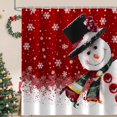thumbnail image 3 of Christmas Shower Curtain for Bathroom Set, Snowman Snowflake Xmas New Year Winter Snow Red Holiday Cloth Fabric Shower Curtains Decor Polyester Waterproof Set with 12 Hooks, 72x72 inches, 3 of 6