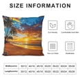 thumbnail image 5 of Orinice Palm Trees Sunset Graphic Decorative Cotton Linen Throw Pillow Cover for Home Couch Living Room Bedroom Sofa Car, 1PC 20x20in, 5 of 5
