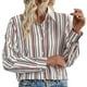 thumbnail image 2 of Cárdigan de mujer de otoño con mangas largas y cuello alto a rayas, blusa para mujer, 2 of 9