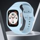 thumbnail image 3 of Correa de reloj WDOplteas Suave y Cómoda Engrosada para Watch 4 azul claro, 3 of 9