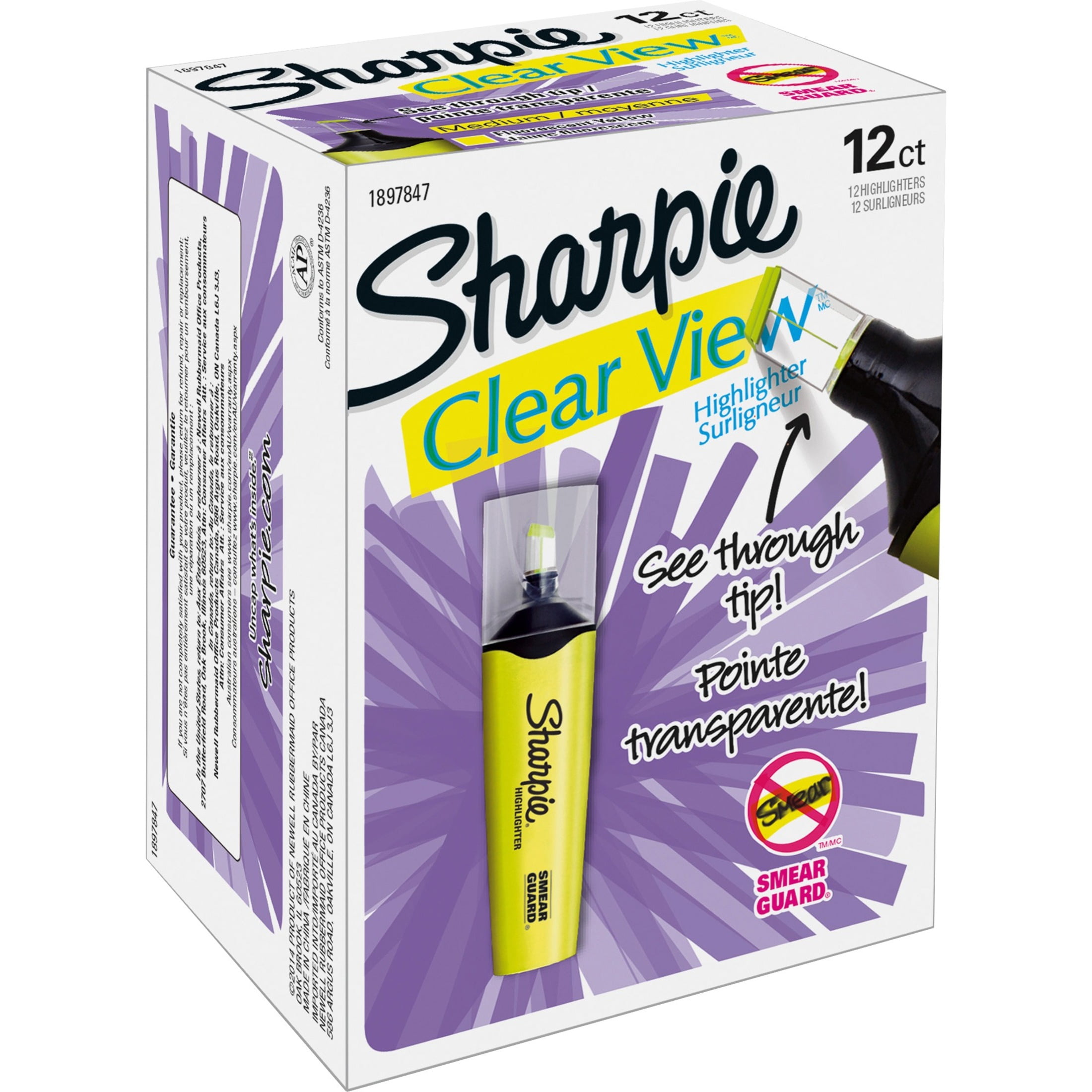 Sharpie, SAN2128227, Clear View Highlighter Pack, 1 Dozen
