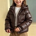 thumbnail image 5 of Jalioing Toddler Kids Winter Puffer Jacket Solid Color Long Sleeve Zipper Up Hooded Coat Thermal Puffy Jacket 1-10 Years, 5 of 6