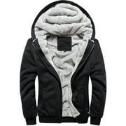 Men's Plus Size Zip Up Hoodie Jacket Winter Thick Cardigan Warm Fleece Coat