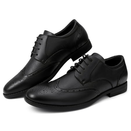 Danolapsi Men s Dress Shoes  Mens Oxford Shoes  Leather Stylish Lace-up Brogues  Business Casual Formal Derby Shoe