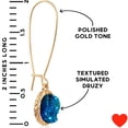 thumbnail image 4 of Humble Chic Peacock Blue Druzy Threaders - Boho Glitter Long Drop Earrings for Women, 4 of 8