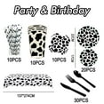 thumbnail image 2 of 91Pcs Cow Birthday Party Supplies - Farm Cow Print Birthday Party Tableware Includes Party Plates, Napkins, Tableware and Tablecloth for Cow Farm Theme Birthday Parties Decorations, 2 of 8