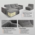 thumbnail image 2 of Resenkos 104" L-Shaped Cloud Sectional Couch, Left Chaise Configuration with Plush Corduroy Fabric, No Assembly, Black, 2 of 7