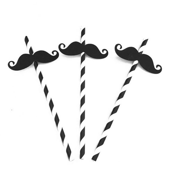 10Pcs Disposable Mustache Paper Straws, Food Grade Long Straws Safe for Wedding Birthday Party, Fun Straws Disposable Straws Photo Prop Perfect for Home Bar Gatherings