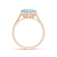 thumbnail image 2 of Angara Natural 1.95 Ct. Aquamarine with Diamond Halo Ring in 14K Rose Gold for Women (Ring Size: 3.5), 2 of 9