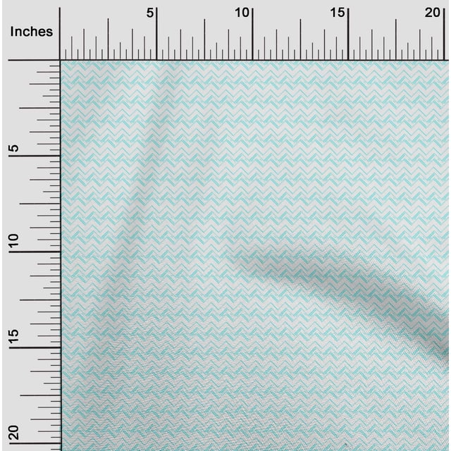oneOone Polyester Lycra Aqua Blue Fabric Chevron Geometric Craft Projects Decor Fabric Printed by The Yard 56 Inch Wide