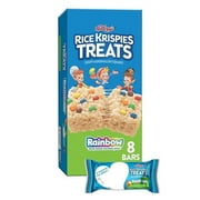 Rice Krispies Treats Marshmallow Snack Bars, Kids Snacks, Lunch Snacks, Rainbow, 5.6oz Box (8 Bars)