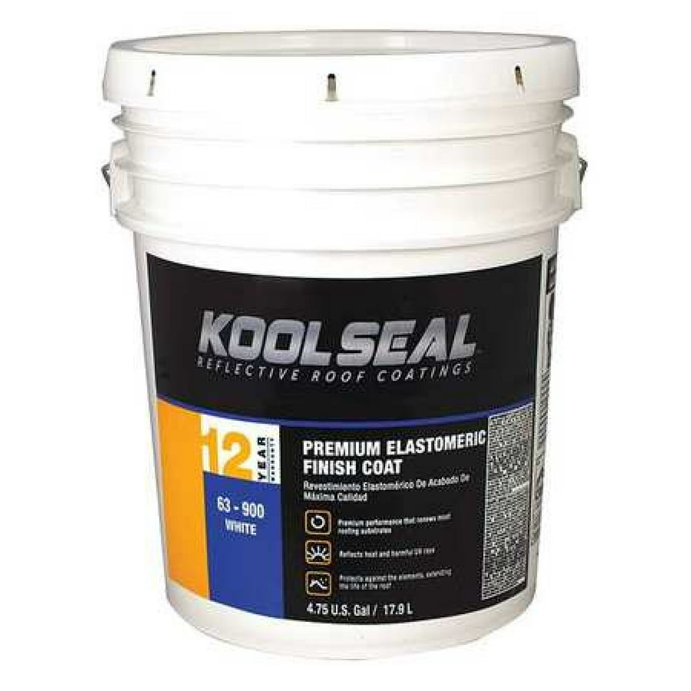 KOOL SEAL KS006390020 Elastomeric Roof Coating, 4.75 gal, Pail, White