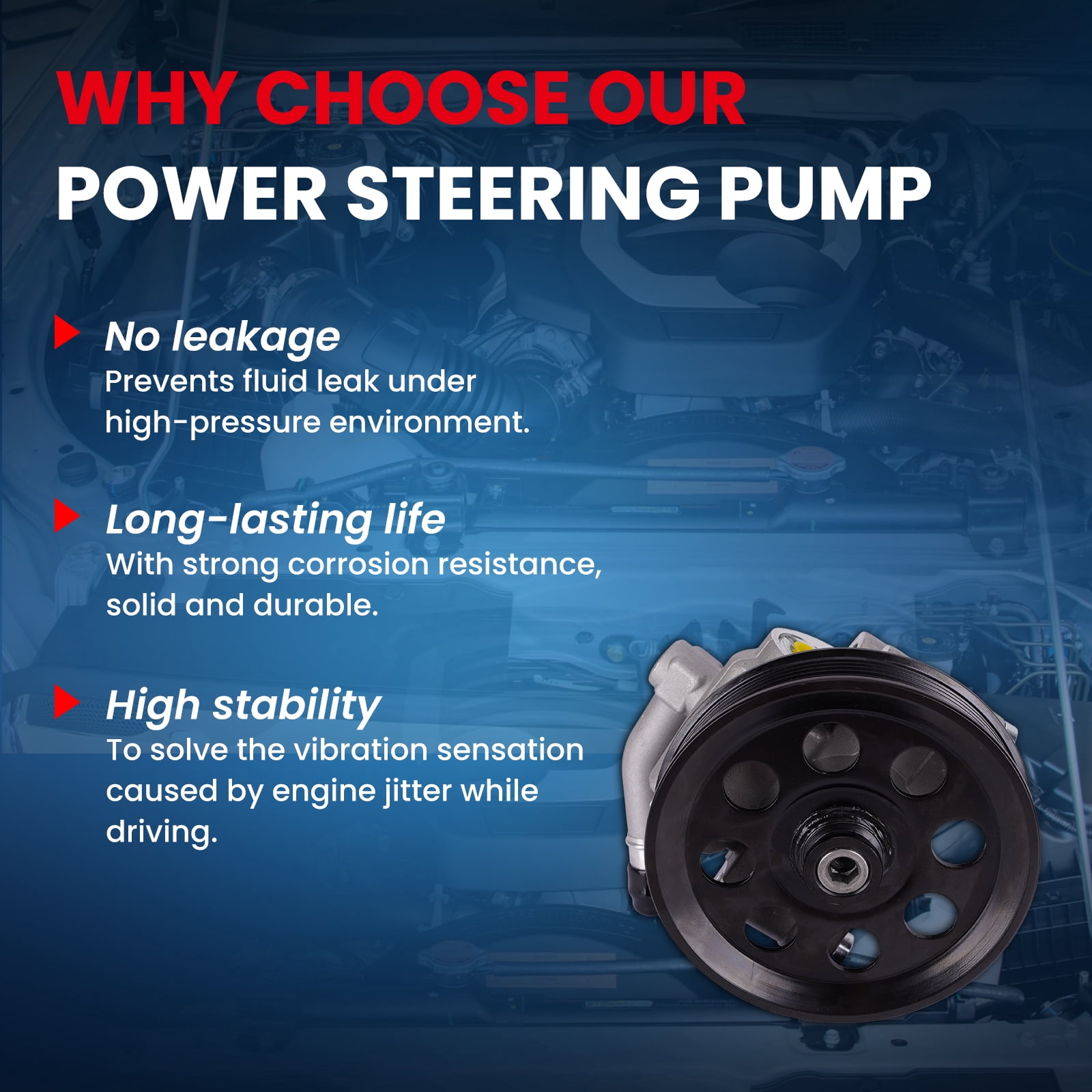 MOCA AUTOPARTS Power Steering Pump Fit for 2011-2014 Ford Expedition 5.4L & Lincoln Navigator 5.4L