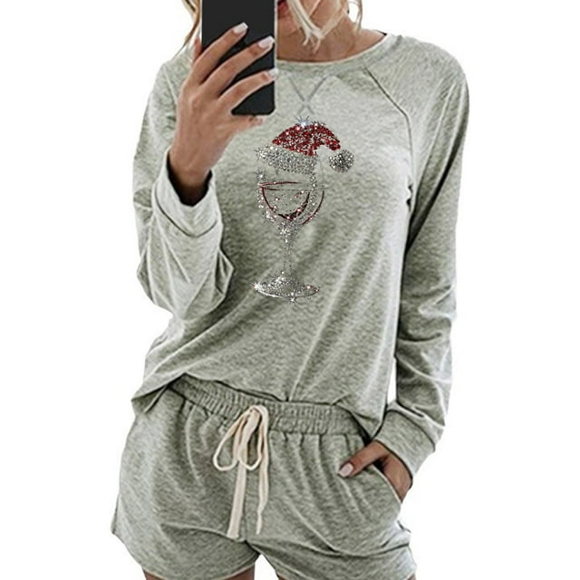 Women's Christmas Long-Sleeved Short Casual Home Set