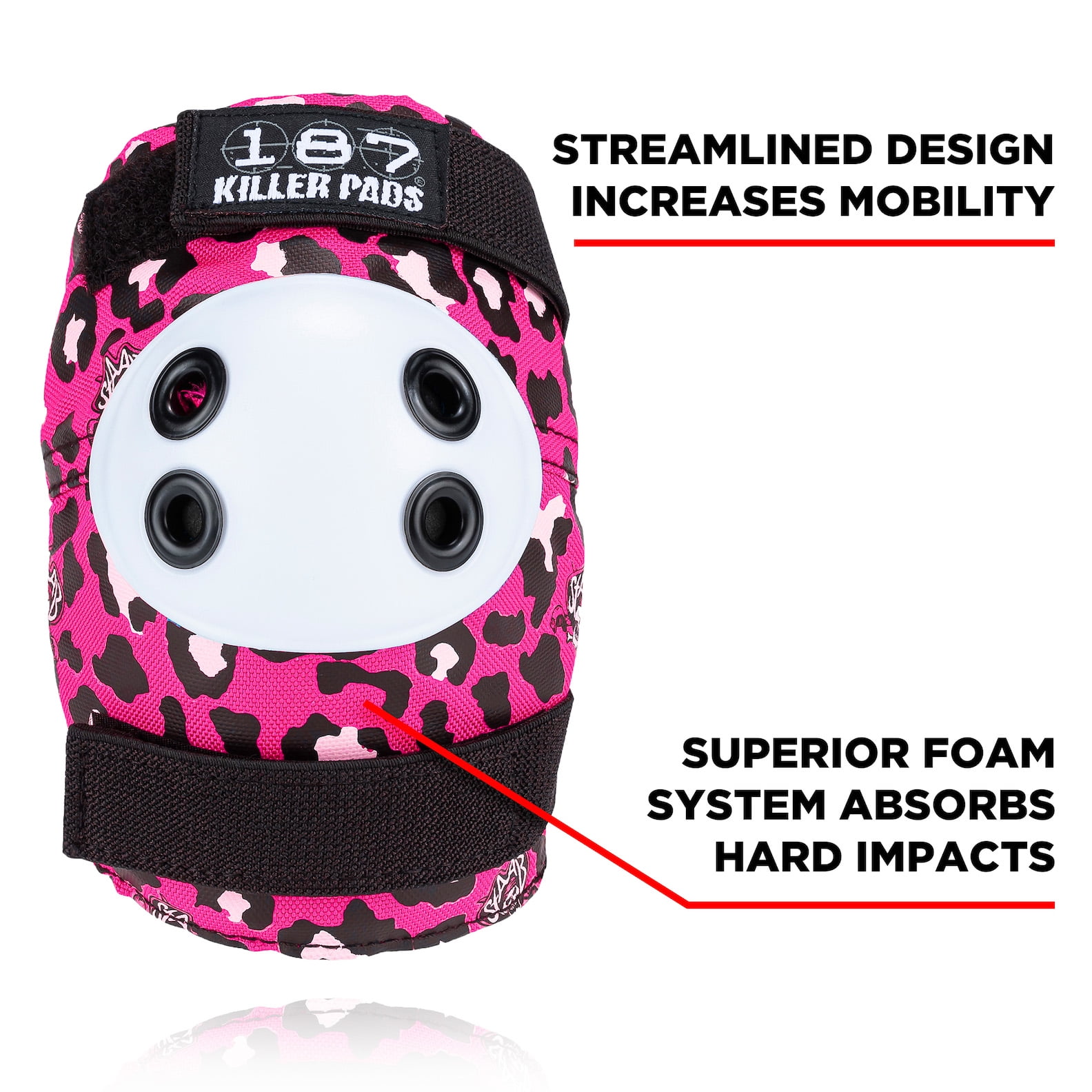 187 Killer Pads Kids Skateboarding 6-Pack, Staab - Pink Junior