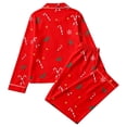 thumbnail image 5 of ZHOGXU Christmas Womens 2 Piece Pajama Sets Printed Long Sleeve Button Down Top Pant Pjs Sets Cozy Nightwear Homewear,Red,L, 5 of 5