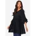 thumbnail image 3 of Roaman's Women's Plus Size Hand Crinkled Flutter Sleeve Tunic, 3 of 5