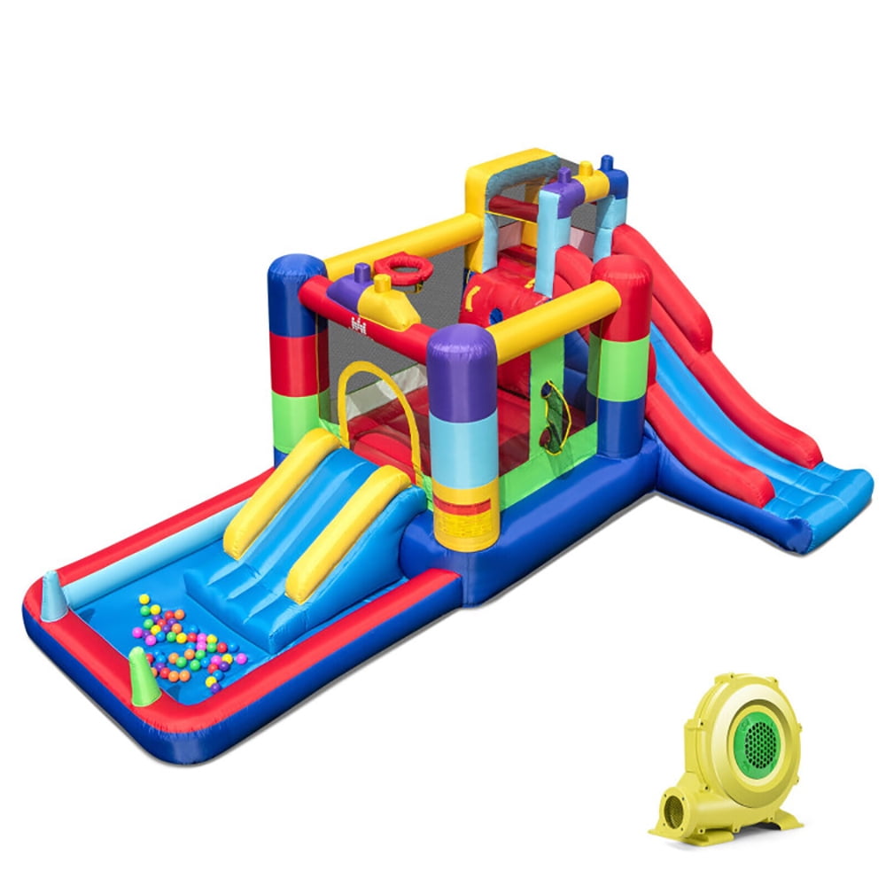 Aimee Lii Inflatable Bounce House with 680W Blower and Ball Pit, Playhouse for Kids Outdoor
