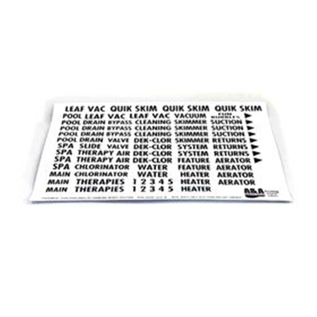 A & A 523186 Pool Plumbing Labels