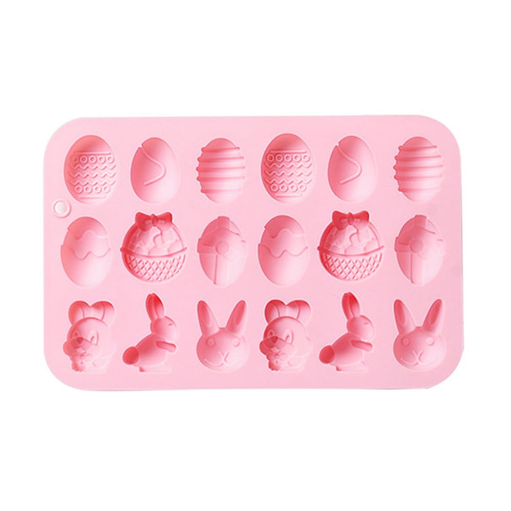 Easter Bunny Non-Stick Baking Moulds Candy Mould Wax Melt Moulds for Kids Easter Party DIY Chocolate Cake Decorations Rabbit Party Supplies Baking Tools Qpout Easter Silicone Moulds Chocolate Mold 