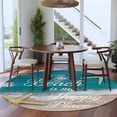 thumbnail image 4 of Round Rugs 6 Ft, Turquoise Beach Summer Non Slip Area Rugs for Kitchen Bedroom Entryway, Starfish Coastal Gradient Washable Carpet Runner Rug Floor Mats for Bedroom Home Decor, 4 of 9
