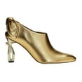 thumbnail image 2 of XYD Women Back Bow Cutout Booties Sculptural High Heel Square Toe Pumps Work Dress Formal Shoes Size 13 Gold, 2 of 4