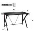 thumbnail image 2 of Gymax Bureau de Jeu en Forme K 45 "Bureau de Course avec Porte-Casque et Rangement de Jeu, 2 of 10