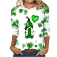 thumbnail image 1 of lcziwo T-Shirts de la Saint-Patrick pour Femmes Imprimé Vert Top Graphique Trèfle Irlandais Manches 3/4 Tops Printemps 2024 Blouses Col Rond Tunique Chanceuse T-Shirt Grande Taille,S-5TG XXXXL, 1 of 3