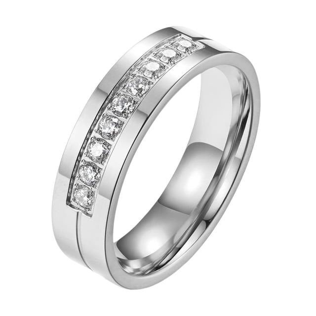 creativo, joyería de material acero de para mujeres y hombres, de pareja a para compromiso, vacaciones, viajes, trabajo diario, 9 de Plata con Circón Salvador anillo de pareja