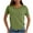 B-Olive Green, variant on Wyobmus Women's Summer Shirts Crew Neck Slim Fitted Basic Tops Stretch Short Sleeve Curved Hem Tees Fashion Going Out T-Shirt B-Olive Green