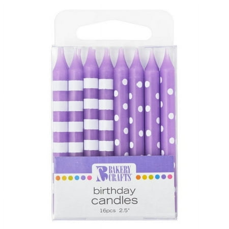 Purple Stripes & Dots Pattern Candles