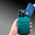 thumbnail image 2 of TECH CIRCLE PU Leather Card Case For iPhone 11 Pro,Slim Lightweight Soft Back Cover Grip Protective Classic Business Women Men Cases with Card Slot for Apple iPhone 11 Pro 5.8" 2019,Green, 2 of 7