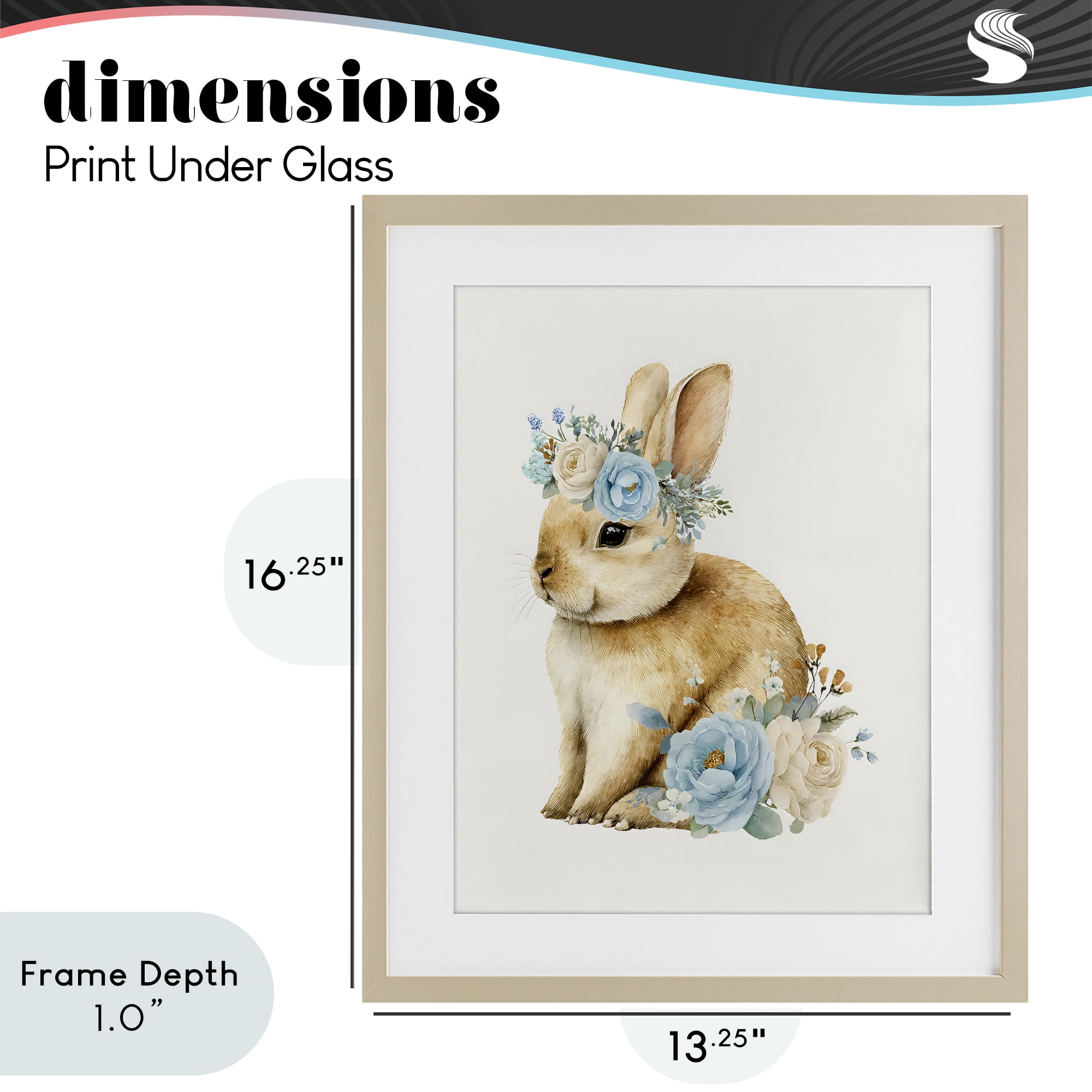 Stupell Industries Watercolor Nursery Bunny Birch Framed Print Under Glass, design by LSR Design Studio