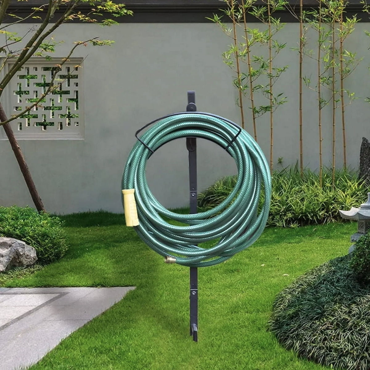 Expert Gardener 125 Ft Metal Hose Holder Post with Weather-Resistant Coating