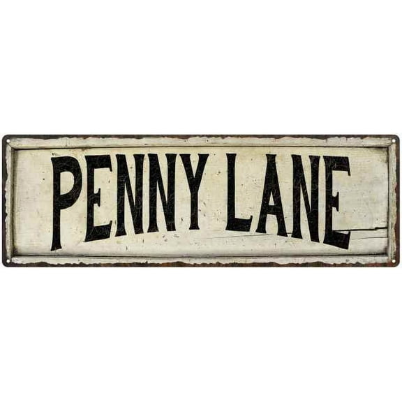 PENNY LANE Farmhouse Style Wood Look Sign Gift 6x18 Metal Decor 106180028241