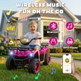 thumbnail image 5 of iRerts 24V Electric Ride on ATV, 24V Kids Ride on Toys for Kids Boys Girls Ages 3-5, Battery Powered Kids Electric Cars with Bluetooth, Music, LED Lights, Front/Rear Storage Racks, Pink, 5 of 10