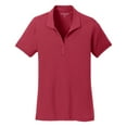 thumbnail image 5 of Womens Cotton Touch Performance Polyester/Spandex Polo T-Shirt Chili Red X-Small, 5 of 6
