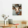 thumbnail image 2 of COMIO  Country Cow Pictures Wall Decor Cute Funny Brown Rustic Farmhouse Cattle Animal Canvas Prints Wall Art Ready To Hang for Bathroom Bedroom Living Room Kitchen Printed Artwork, 2 of 4