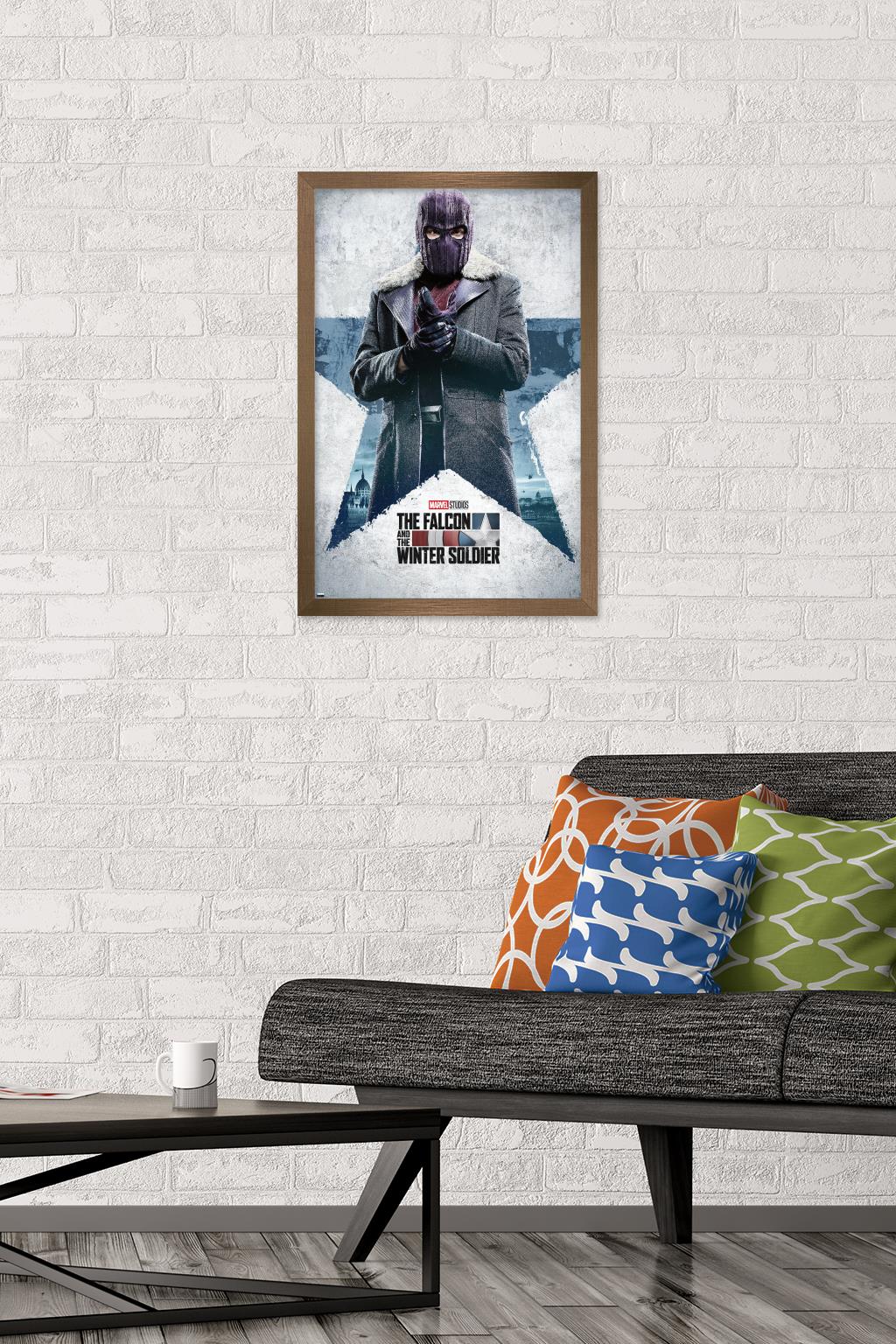 Marvel Falcon and Winter Soldier - Baron Zemo One Sheet Wall Poster, 14.725" x 22.375", Framed