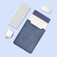 thumbnail image 1 of 13 14 15 inch Laptop Sleeve Case Ultra Thin PU Leather Ultrabook Cover Shockproof Notebook Bag Protective Pouch Blue-13.3-14 inch, 1 of 6