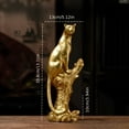 thumbnail image 4 of House of Avana Gold Resin Leopard Figurine on Tree Stump Elegant Home Decor, 4 of 4
