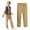 Khaki, variant on AIEOTT Boys' School Uniform Flat Front Twill Pants Adjustable Waist Stretch Straight Fit Chino Pant Kids Pull On Khaki Pants, for 5-14 Years