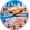 10'' Beach, variant on Wall Clock Battery Operated Beach Coastal Theme Indoor Outdoor Waterproof Decor for Bathroom Bedroom Patio Pool Home (8 Inch,Blue)