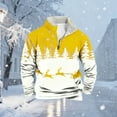 thumbnail image 4 of KeShDi Christmas Men Sweatshirts Men CMen Casual Fashion Stand Collar Printing Zipper Pullover Long Sleeve Sweatshirt Blouse YellowXL, 4 of 6