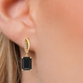 thumbnail image 3 of Gem Stone King 14K Yellow Gold Black Onyx and Lab Grown Diamond Earrings for Women | 4.25 Cttw | Gemstone December Birthstone | Octagon 9X7MM, 3 of 6
