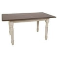 thumbnail image 3 of Bowery Hill 60" Extendable Leaf Wood Dining Table in White/Brown, 3 of 5